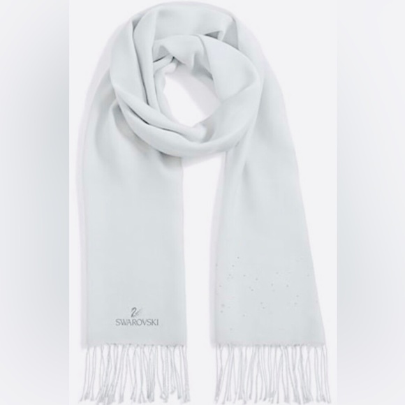 SWAROVSKI Light Gray with Crystal Accent %65 Polyester & %35 Viscose Scarf - Picture 13 of 16